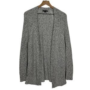American Eagle Knit Cardigan Sweater Size L Gray Open Front Knit Cozy Comfort